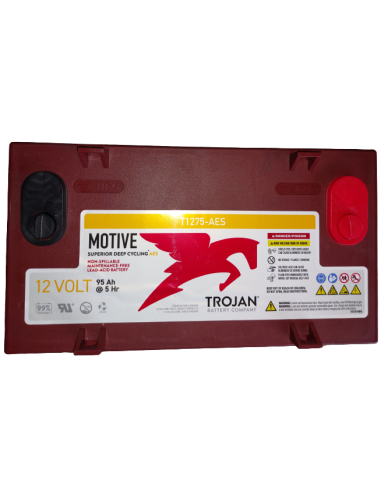 face avant Batterie AGM TROJAN T1275-AES 12V 130 Ah