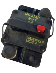 Interrupteur disjoncteur unipolaire 80A 12/24V en saillie - COOPER BUSSMANN
