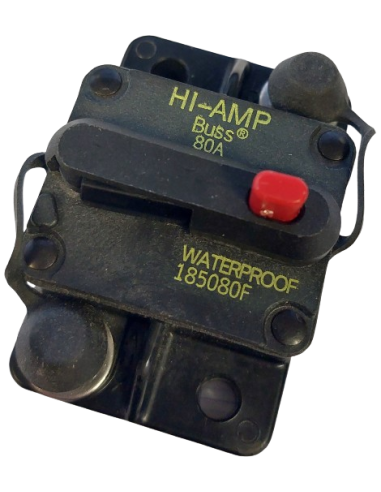 Interrupteur disjoncteur unipolaire 80A 12/24V en saillie - COOPER BUSSMANN