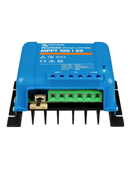 Régulateur de charge solaire Victron Bluesolar MPPT 100/20 12V / 24V / 48V (devant)
