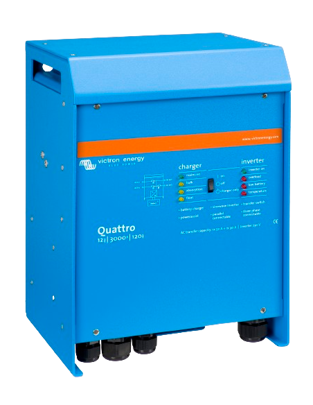 Convertisseur/Chargeur QUATTRO 12/3000/120-50/50 VICTRON 3/4 face