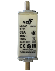 Fusible à couteaux NH000 63A 500 V 2