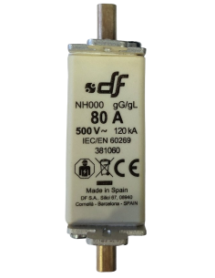 Fusible à couteaux NH000 80A 500 V 2