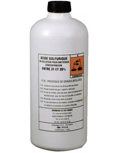 Acide sulfurique pour batterie 1 litre