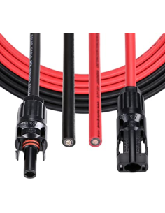 Connectique MC4 + 2 x 5 mètres de câble solaire 6 mm²