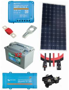 Kit solaire 215 W 24 V avec convertisseur 500 VA