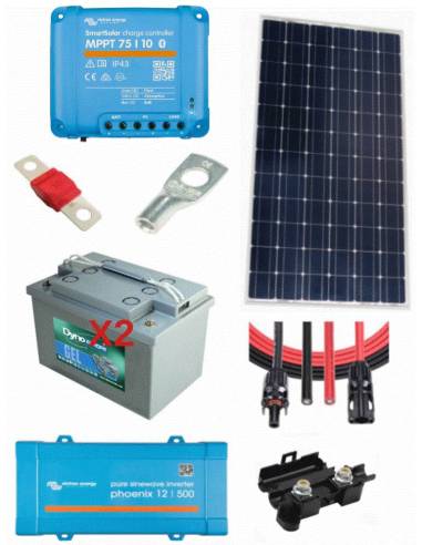Kit solaire 215 W 24 V avec convertisseur 500 VA