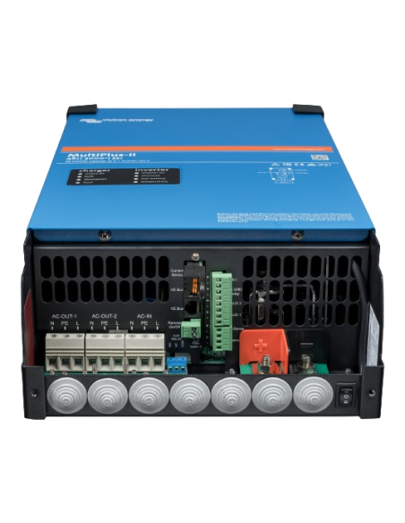 Onduleur chargeur Multiplus II 48/3000/35-32 VICTRON VUE DU DESSOUS CONNECTIQUE
