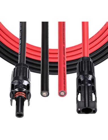 Connectique MC4 + 2 x 5 mètres de câble solaire 6 mm²