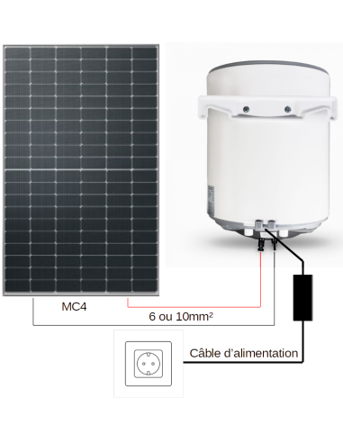 Kit solaire 400 W avec chauffe-eau 30L FOTHERMO