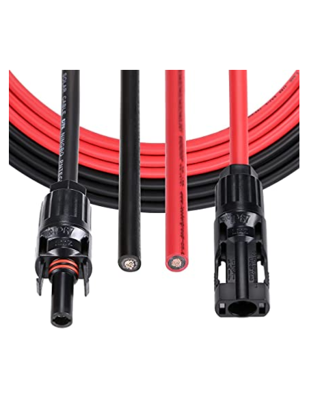 Connectique MC4 + 2 x 5 mètres de câble solaire 6 mm²