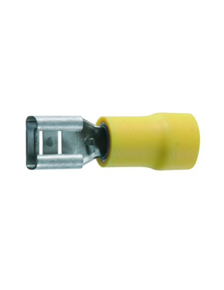 Cosse plate femelle jaune 6.3 x 0.8 mm