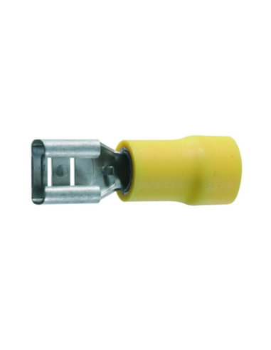 Cosse plate femelle jaune 6.3 x 0.8 mm