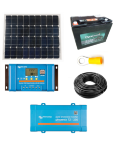 Kit solaire 55 W 12 V avec convertisseur 250 VA