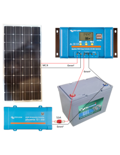 Kit solaire 90 W 12 V avec convertisseur 250 VA 2