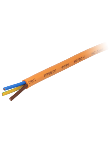 Câble électrique nautique H07BQ-F 3G2.5mm² orange