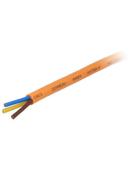 Câble électrique nautique H07BQ-F 3G2.5mm² orange