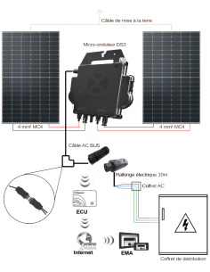 Kit solaire autoconsommation 800 W avec micro-onduleur APSystems 2