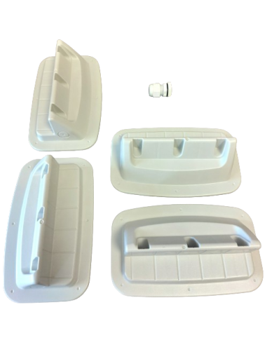 Lot de 4 cornières ABS avec passe toit intégré