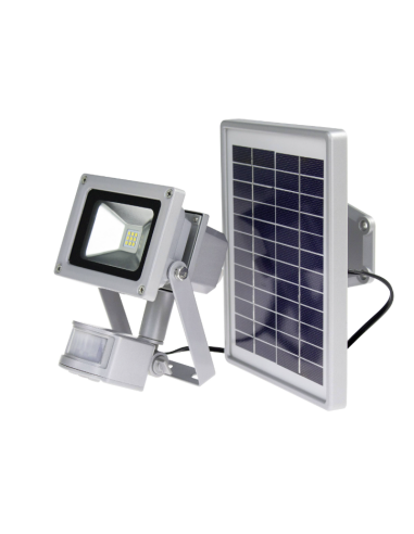 Spot solaire avec détecteur de mouvements 10 W blanc neutre gris