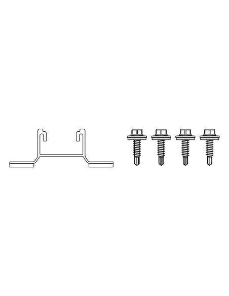 Rail MiniRail 2.0 + 4 Vis pour pose sur bac acier K2 Systems