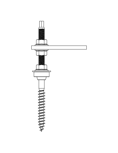 Vis à double filetage SolidRail M10 x 180 K2 Systems