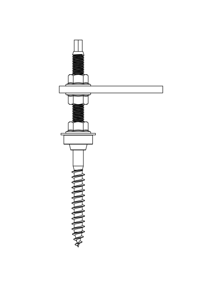 Vis à double filetage SolidRail M10 x 180 K2 Systems