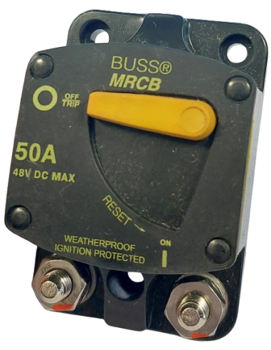 Disjoncteur unipolaire 50A 12/24/48V en saillie - COOPER BUSSMANN