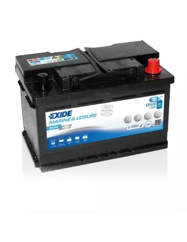 Batterie EXIDE DUAL AGM MARINE EP600 12V 70Ah