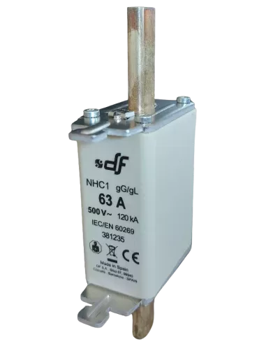 Fusible à couteaux NHC1 63 A / 500 V
