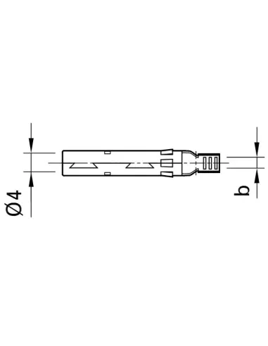 Dimensions connecteur métallique MC4 Femelle encastrable 4/6 mm² ADBP4-S2/6