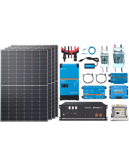 Kit solaire 48 V 1700 W avec onduleur 3000 VA - Lithium Pylontech