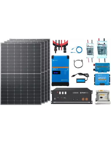 Kit solaire 48 V 1700 W avec onduleur 3000 VA GX - Lithium Pylontech