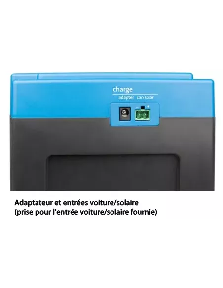 Adaptateur et entrées voiture/solaire