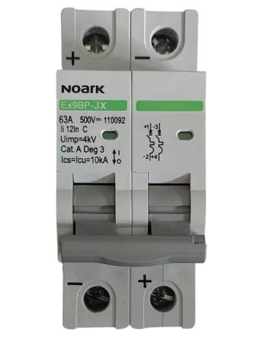 Disjoncteur miniature Ex9BPJX 2P C 63 A NOARK