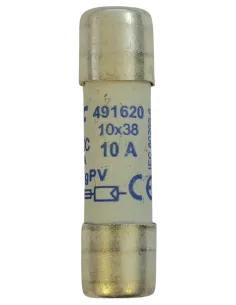 Fusible cylindrique 10x38 gPV 10 A pour installation photovoltaïque