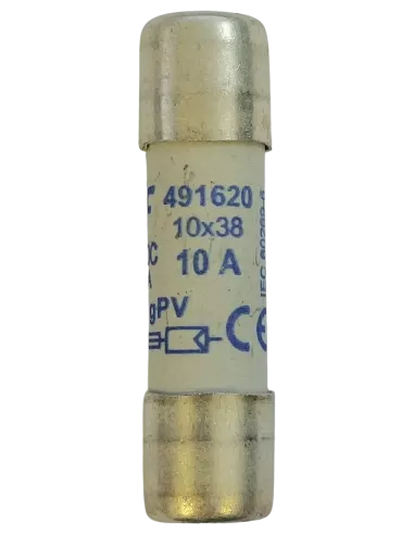 Fusible cylindrique 10x38 gPV 10 A pour installation photovoltaïque