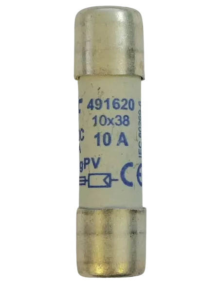 Fusible cylindrique 10x38 gPV 10 A pour installation photovoltaïque