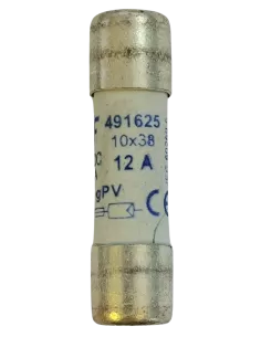 Fusible cylindrique 10X38 gPV 12A pour installation photovoltaïque