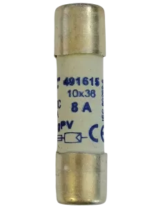 Fusible cylindrique 10X38 gPV 8A pour installation photovoltaïque