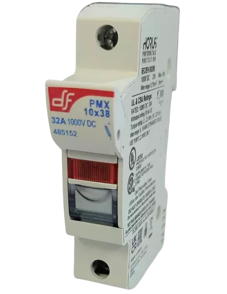 Porte fusible cylindrique 10x38 gPV PMX 10 Uni avec voyant
