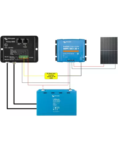 Kit solaire 425W 100Ah 12V lithium Smart Victron Schéma installation