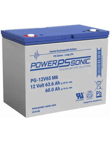 Batterie Power Sonic PG-12V65 12 V 65 Ah