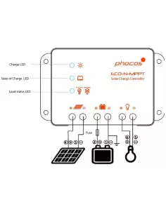 Régulateur de charge solaire 15 A Eco-N-MPPT PHOCOS 2