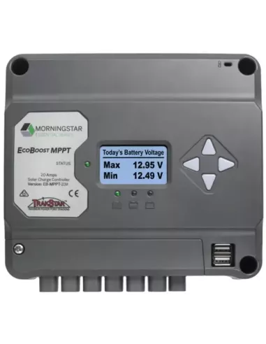 Régulateur de charge solaire ECOBOOST EB-MPPT-20M MORNINGSTAR avec écran LCD
