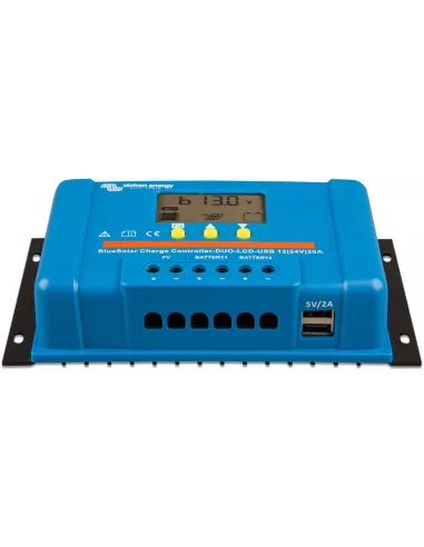 Régulateur solaire Victron Bluesolar PWM DUO LCD USB 12 / 24 V 20 A