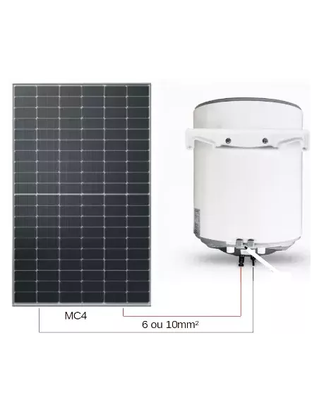 Kit solaire 500 W, Ballon 30L FOTHERMO sans alimentation 230Vac (schéma 1PV)