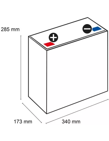 Dimensions Batterie AGM 12LC-134 Q-BATTERIES 12V 134Ah