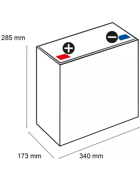 Dimensions Batterie AGM 12LC-134 Q-BATTERIES 12V 134Ah