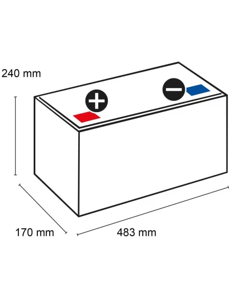 Dimensions Batterie AGM 12LC-150 12V 160Ah Q-BATTERIES